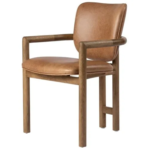 Zoey Dining Chair - Saddle Leather - Brown