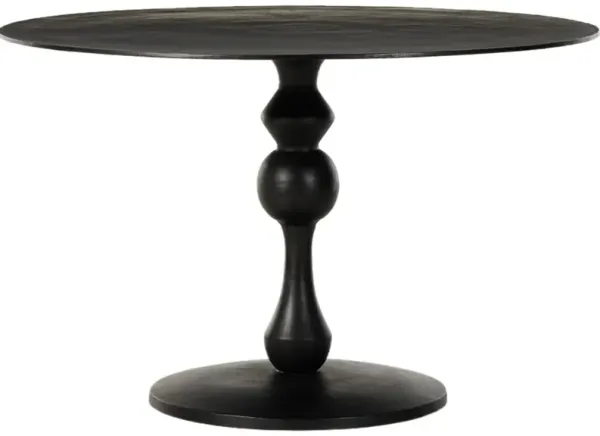 Debbie 48" Round Bistro Table, Antique Black