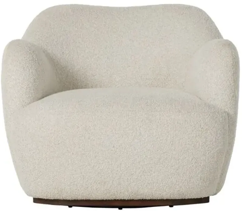 Norah Swivel Chair - Ivory Boucle