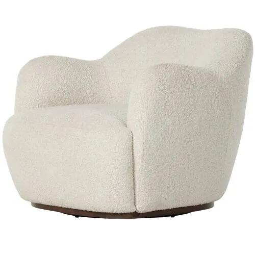 Norah Swivel Chair - Ivory Boucle