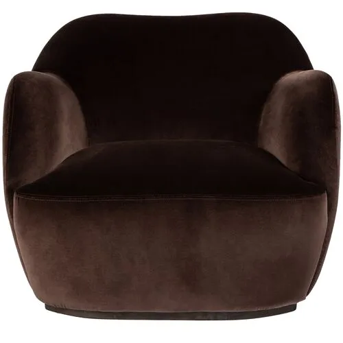 Norah Swivel Chair - Cocoa Velvet