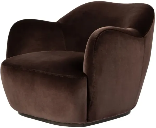 Norah Swivel Chair, Cocoa Velvet
