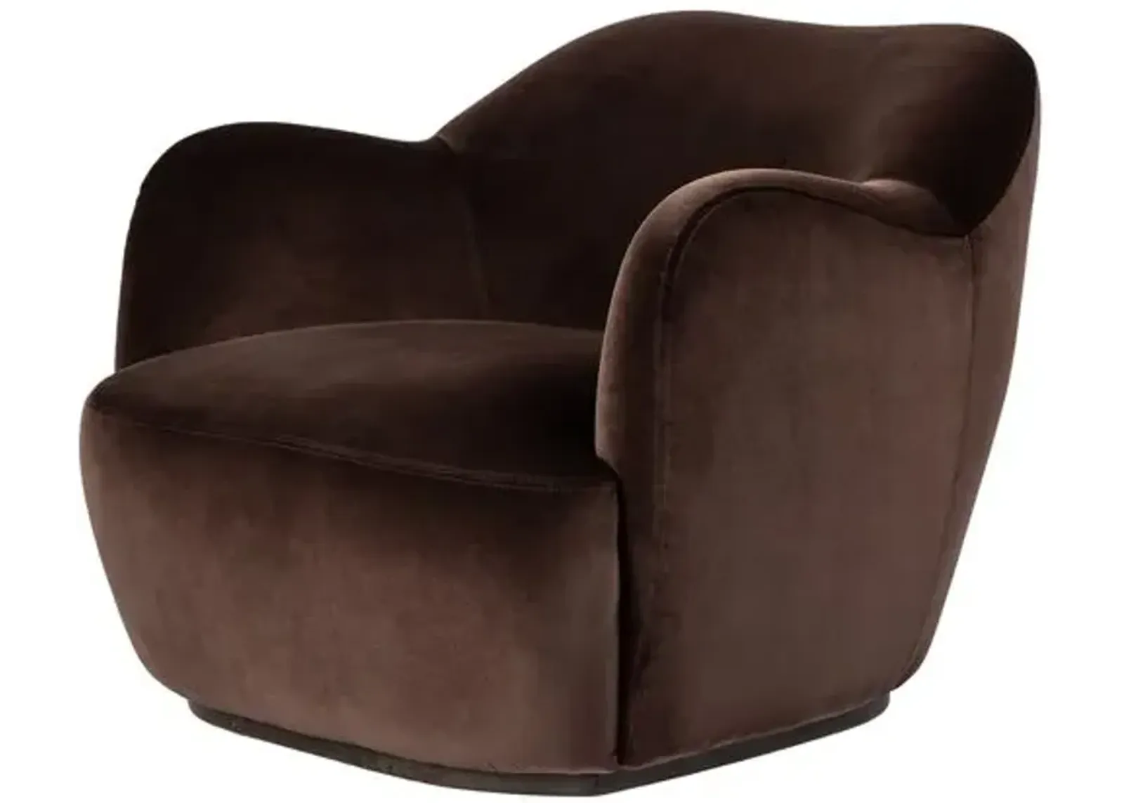 Norah Swivel Chair - Cocoa Velvet