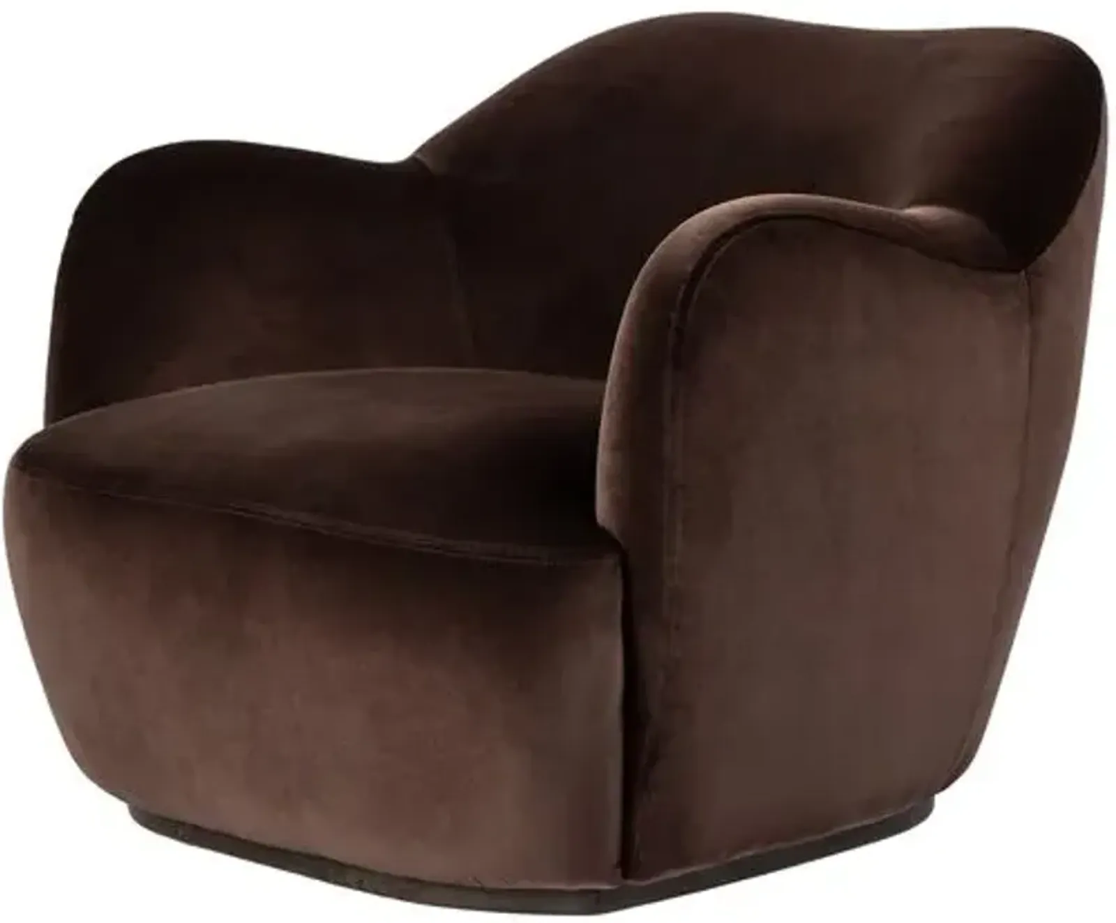 Norah Swivel Chair - Cocoa Velvet