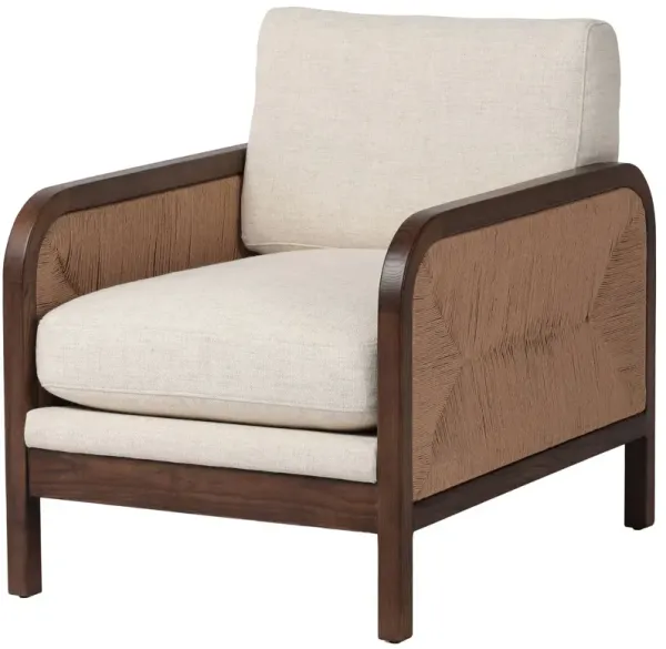 Palma Woven Rush Accent Chair, Vintage Ash/Cream Performance