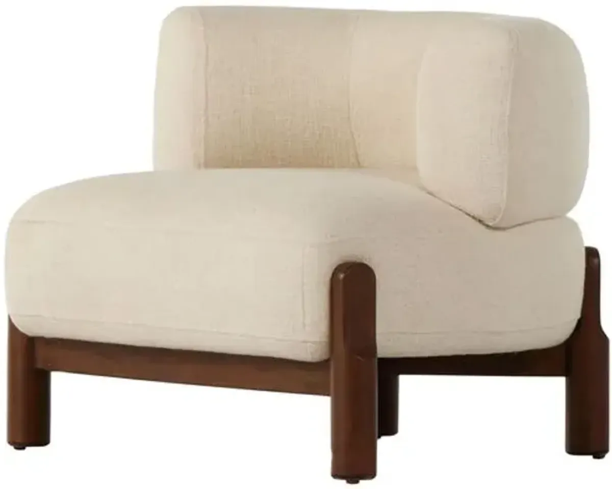 Irene Curved Accent Chair - Natural Performance - Ivory, Comfortable, Durable, Cushioned