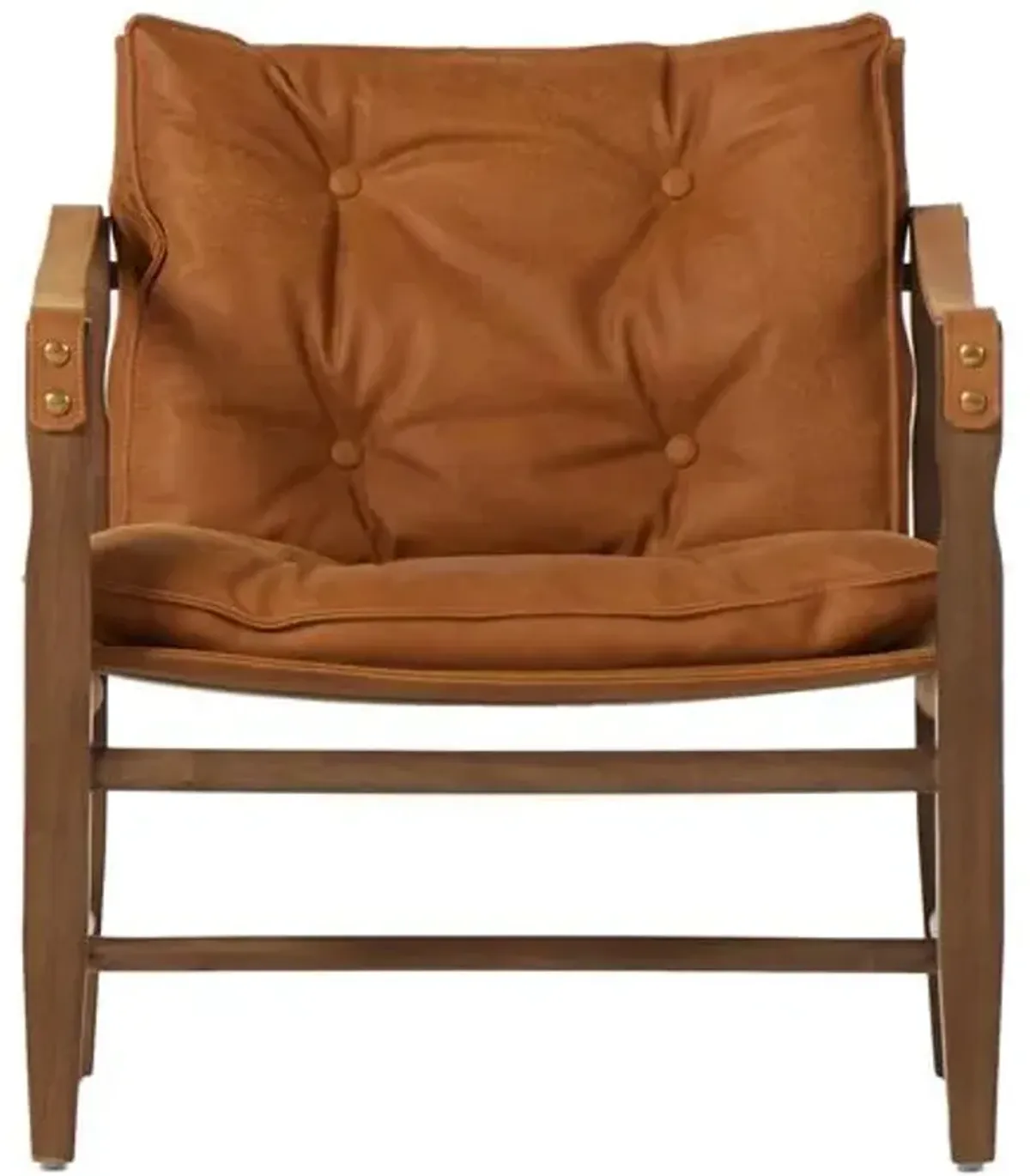 Bristol Tufted Leather Accent Chair - Brown, Comfortable, Durable