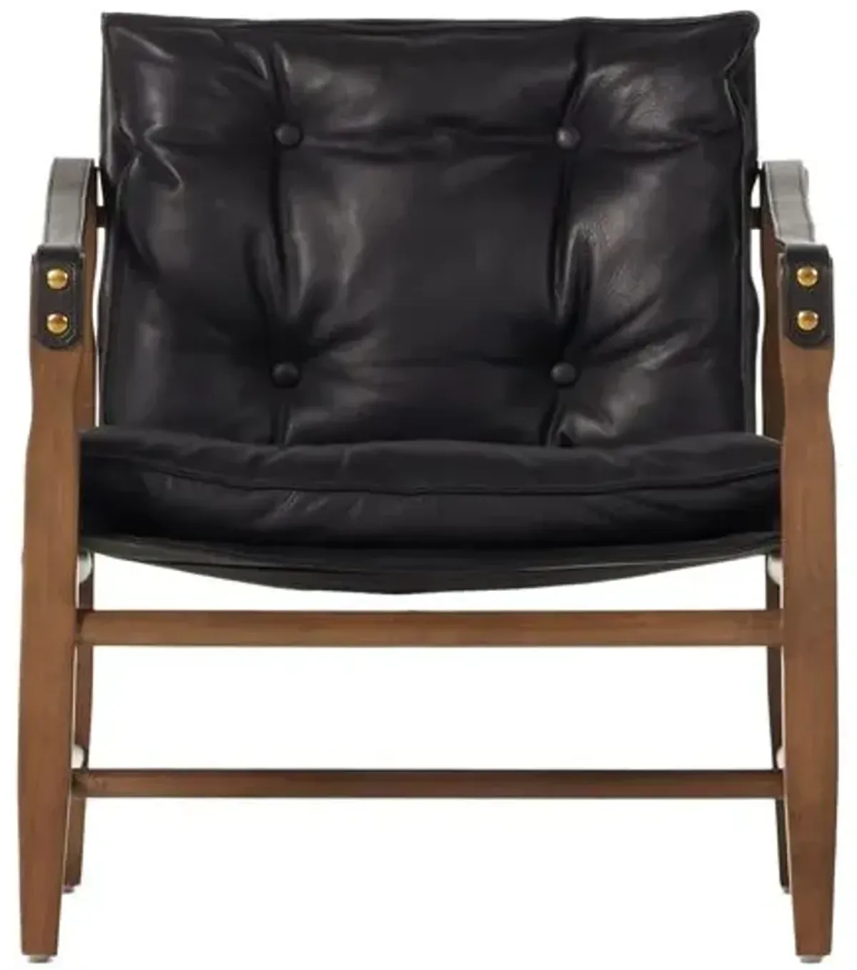 Bristol Tufted Leather Accent Chair - Black, Comfortable, Durable