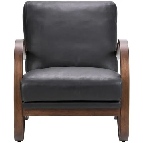 Theodore Leather Accent Chair - Black, Comfortable, Durable, Cushioned