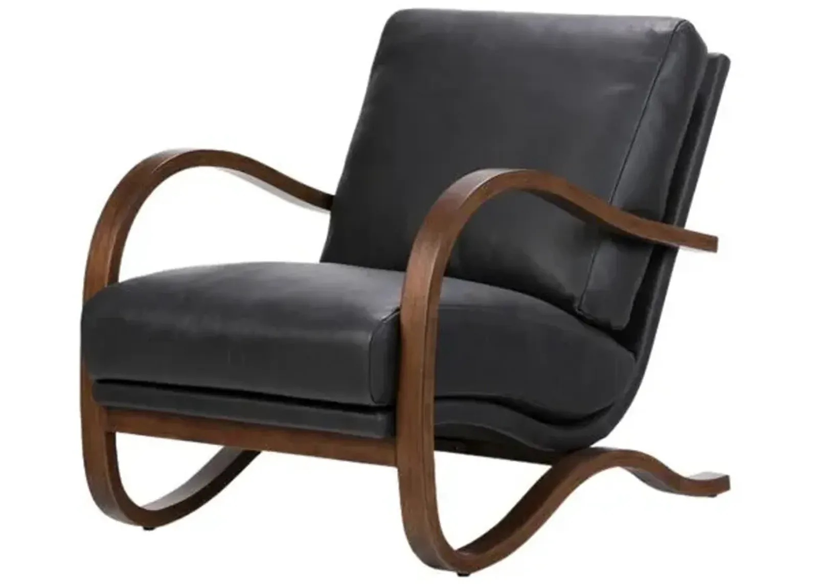 Theodore Leather Accent Chair - Black, Comfortable, Durable, Cushioned