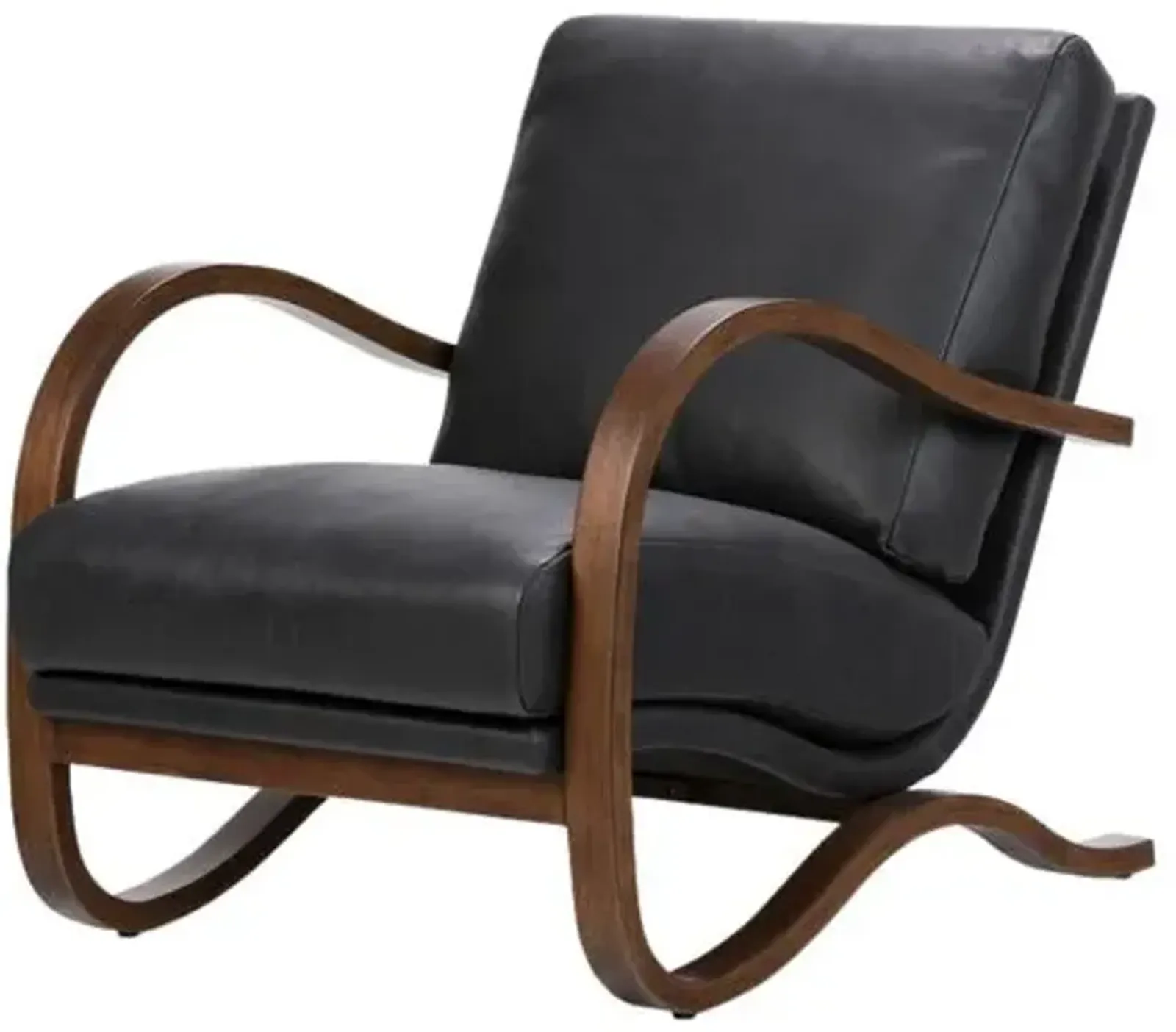 Theodore Leather Accent Chair - Black, Comfortable, Durable, Cushioned