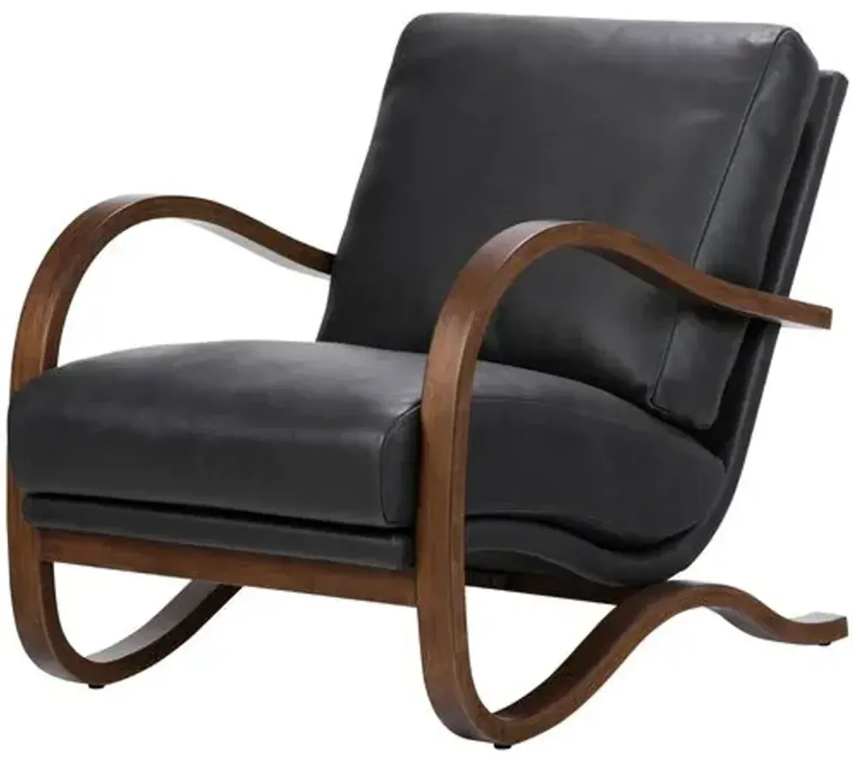 Theodore Leather Accent Chair - Black, Comfortable, Durable, Cushioned