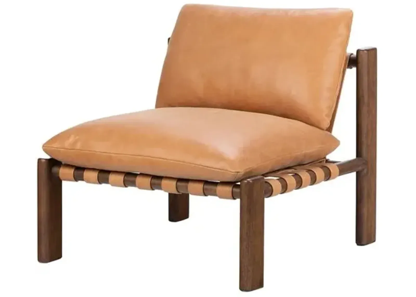 Tobin Leather Accent Chair - Palermo Cognac - Brown, Comfortable, Durable, Cushioned