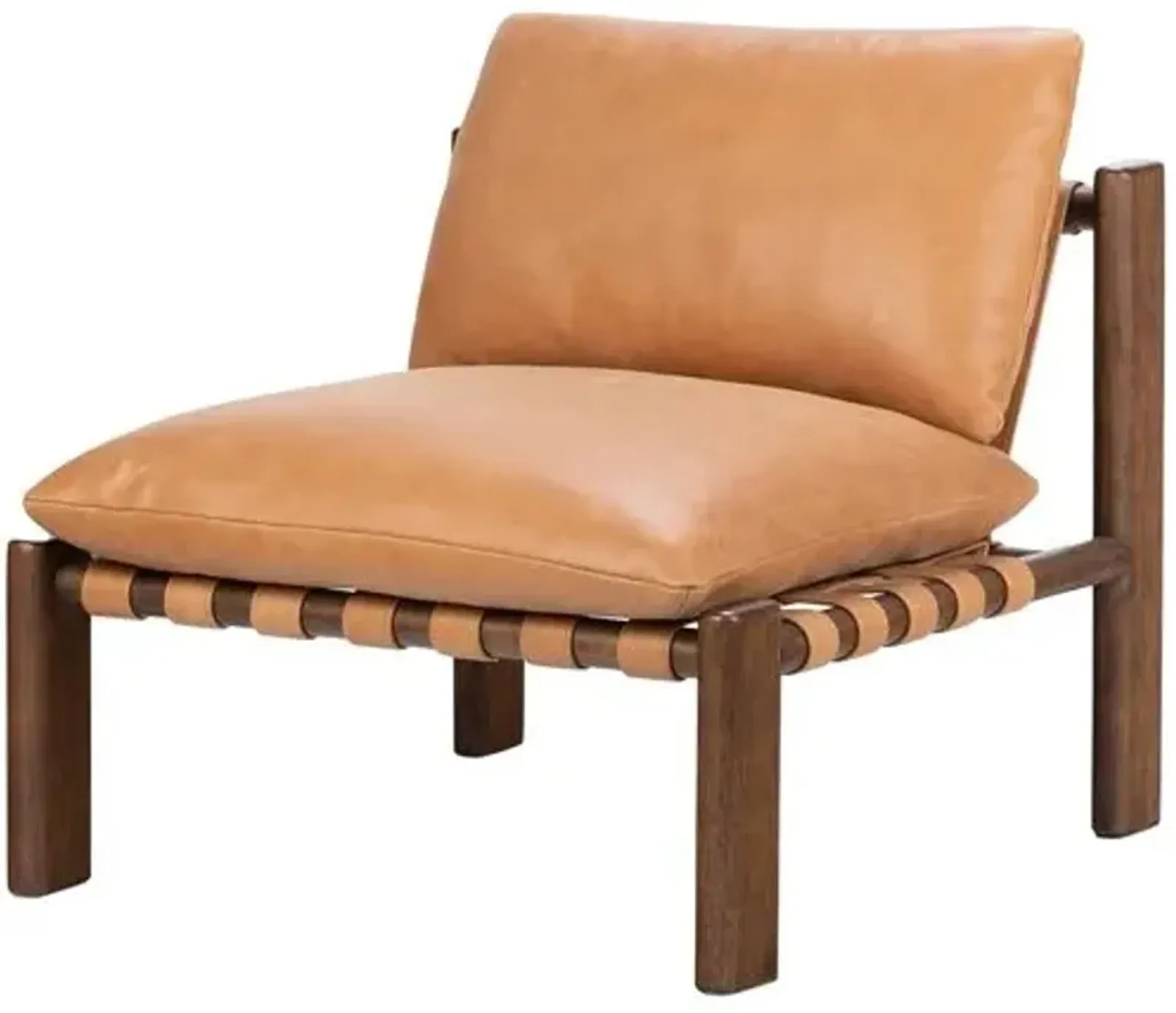 Tobin Leather Accent Chair - Palermo Cognac - Brown, Comfortable, Durable, Cushioned