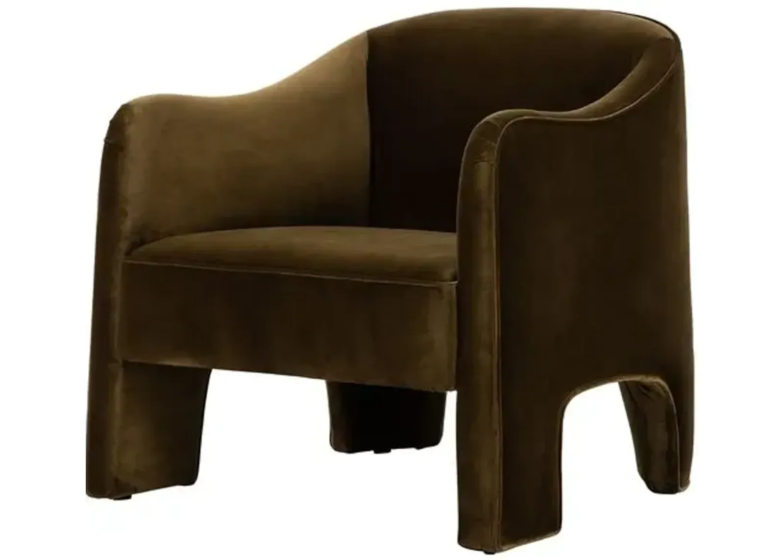 Wallen Velvet Accent Chair - Cognac - Brown, Comfortable, Durable, Cushioned