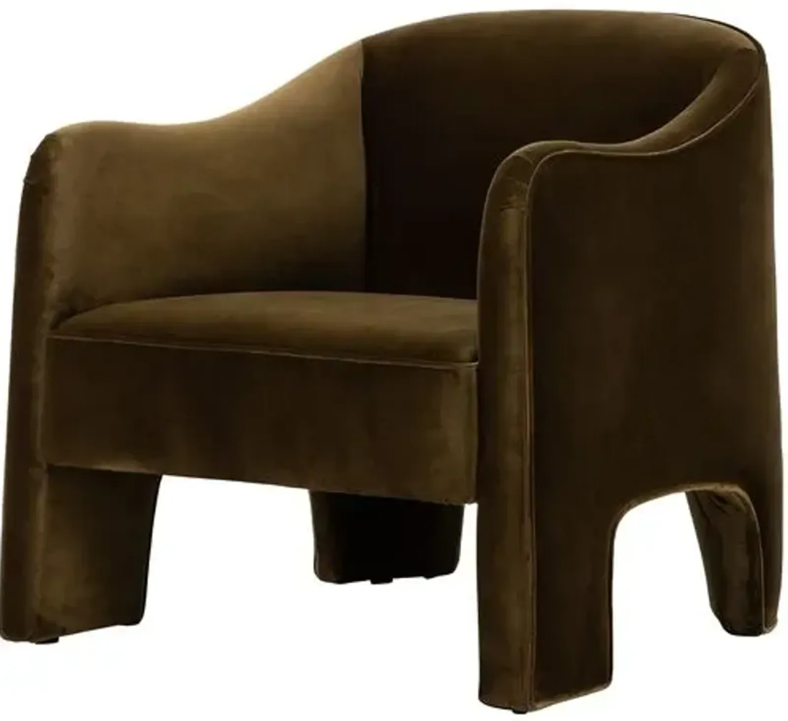 Wallen Velvet Accent Chair - Cognac - Brown, Comfortable, Durable, Cushioned