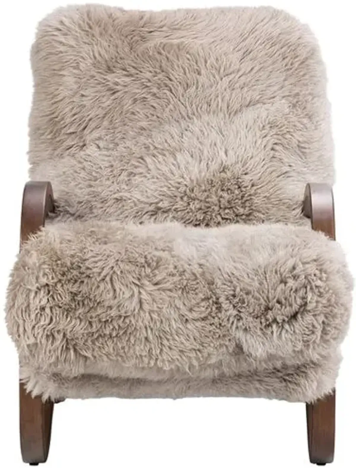 Theodore Mongolian Fur Accent Chair - Taupe - Brown, Comfortable, Durable, Cushioned