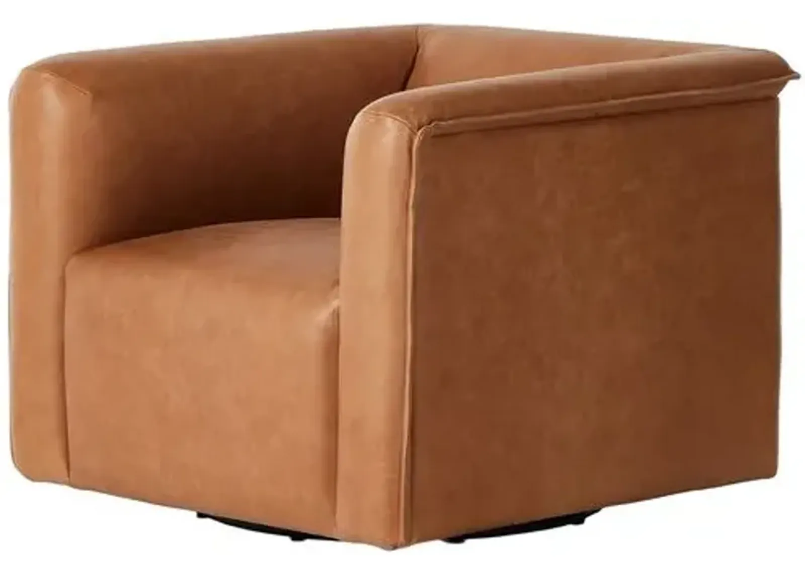 Enzo Leather Swivel Chair - Palermo Cognac