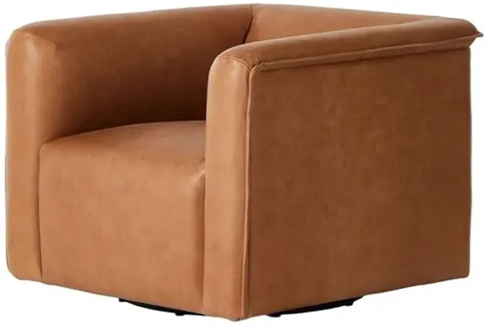 Enzo Leather Swivel Chair - Palermo Cognac