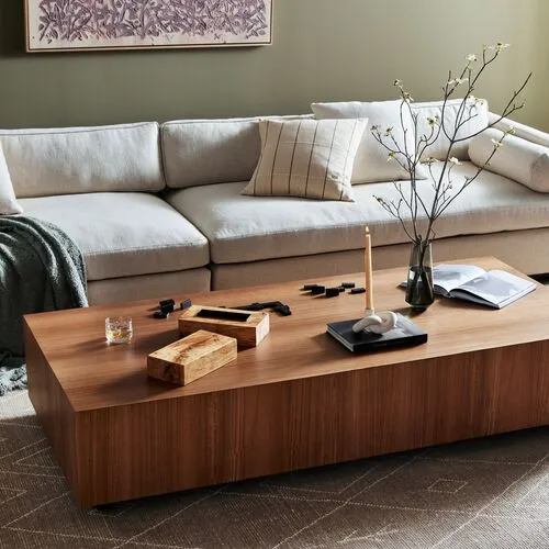 Zach Large Rectangular Coffee Table - Natural Yukas - Brown