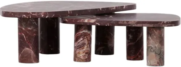 Sawyer Coffee Table Set, Merlot Marble