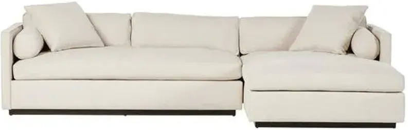 Valleta 2pc Sectional Right-Facing Chaise - Natural Performance - Ivory - Comfortable, Sturdy, Stylish