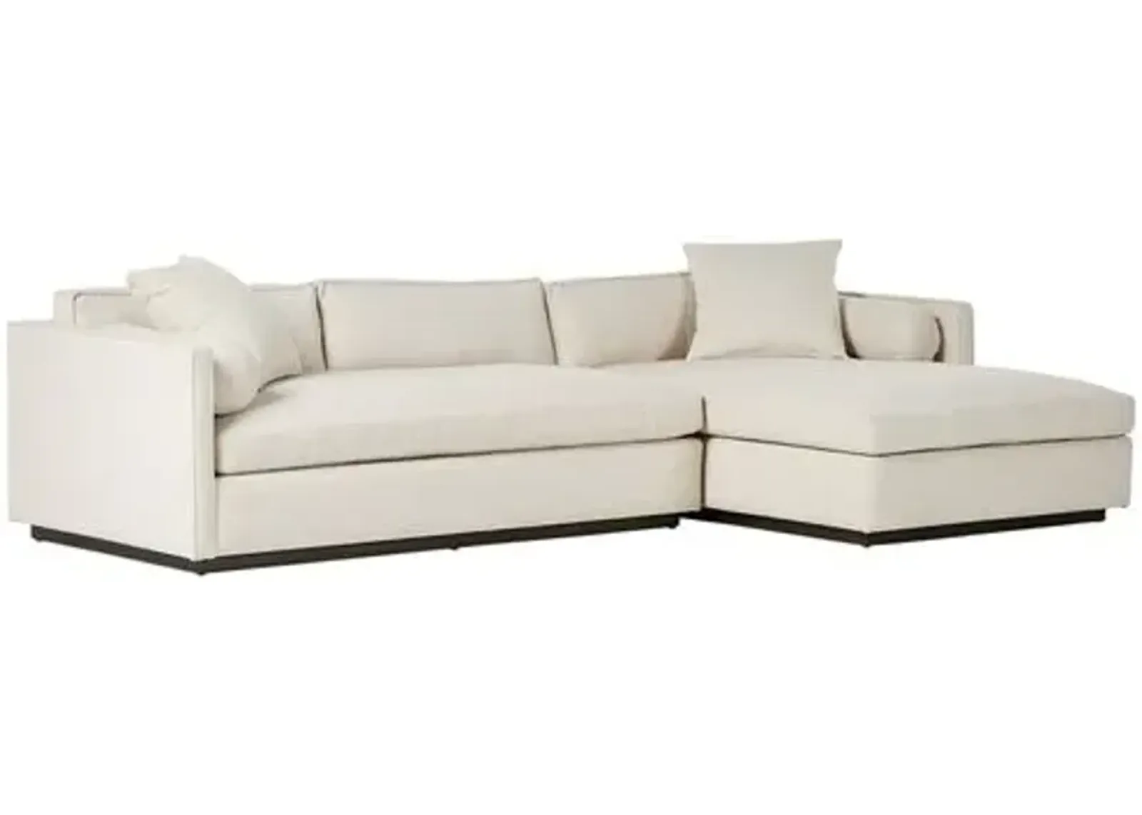 Valleta 2pc Sectional Right-Facing Chaise - Natural Performance - Ivory - Comfortable, Sturdy, Stylish