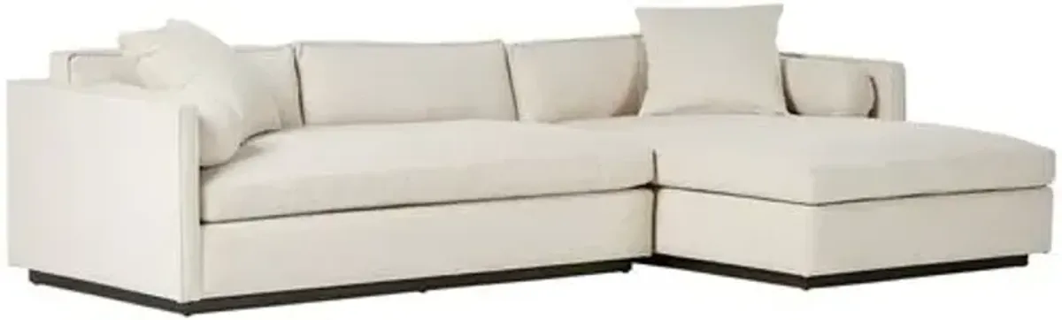 Valleta 2pc Sectional Right-Facing Chaise - Natural Performance - Ivory - Comfortable, Sturdy, Stylish