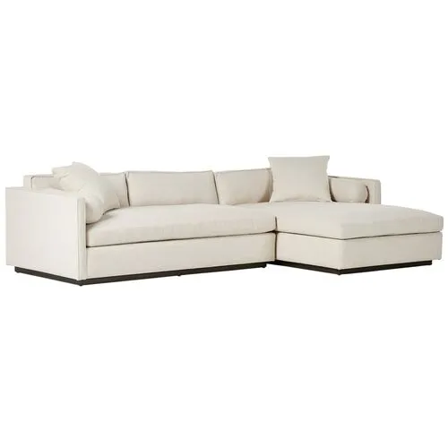 Valleta 2pc Sectional Right-Facing Chaise - Natural Performance - Ivory - Comfortable, Sturdy, Stylish
