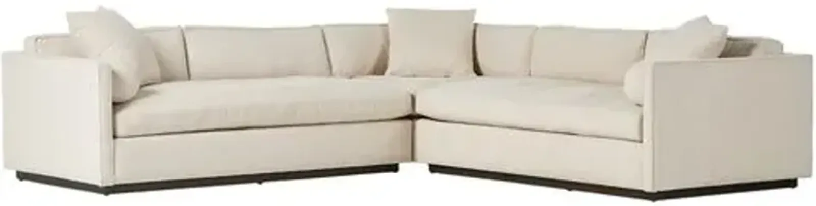 Valleta 3pc Corner Sectional - Natural Performance - Ivory