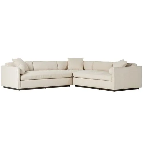 Valleta 3pc Corner Sectional - Natural Performance - Ivory