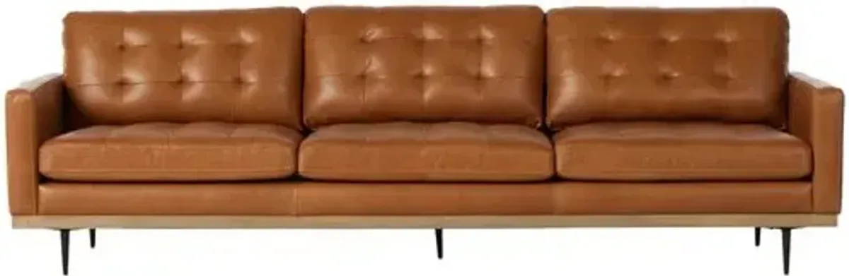 Bristol 99" Leather Tufted Sofa