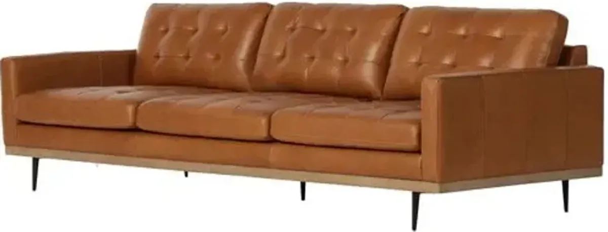 Bristol 99" Leather Tufted Sofa