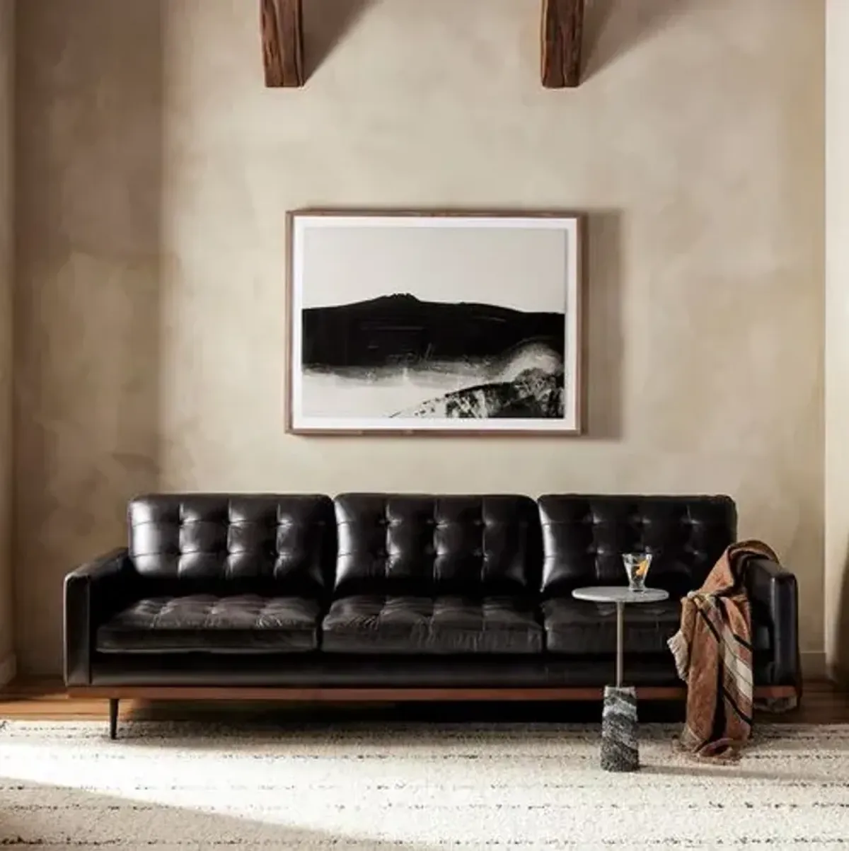 Bristol 99" Leather Tufted Sofa