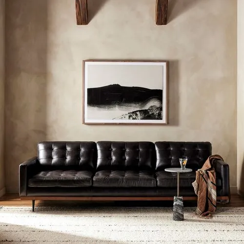 Bristol 99" Leather Tufted Sofa