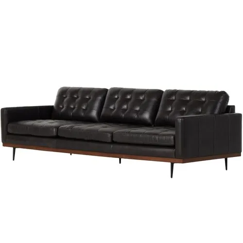 Bristol 99" Leather Tufted Sofa