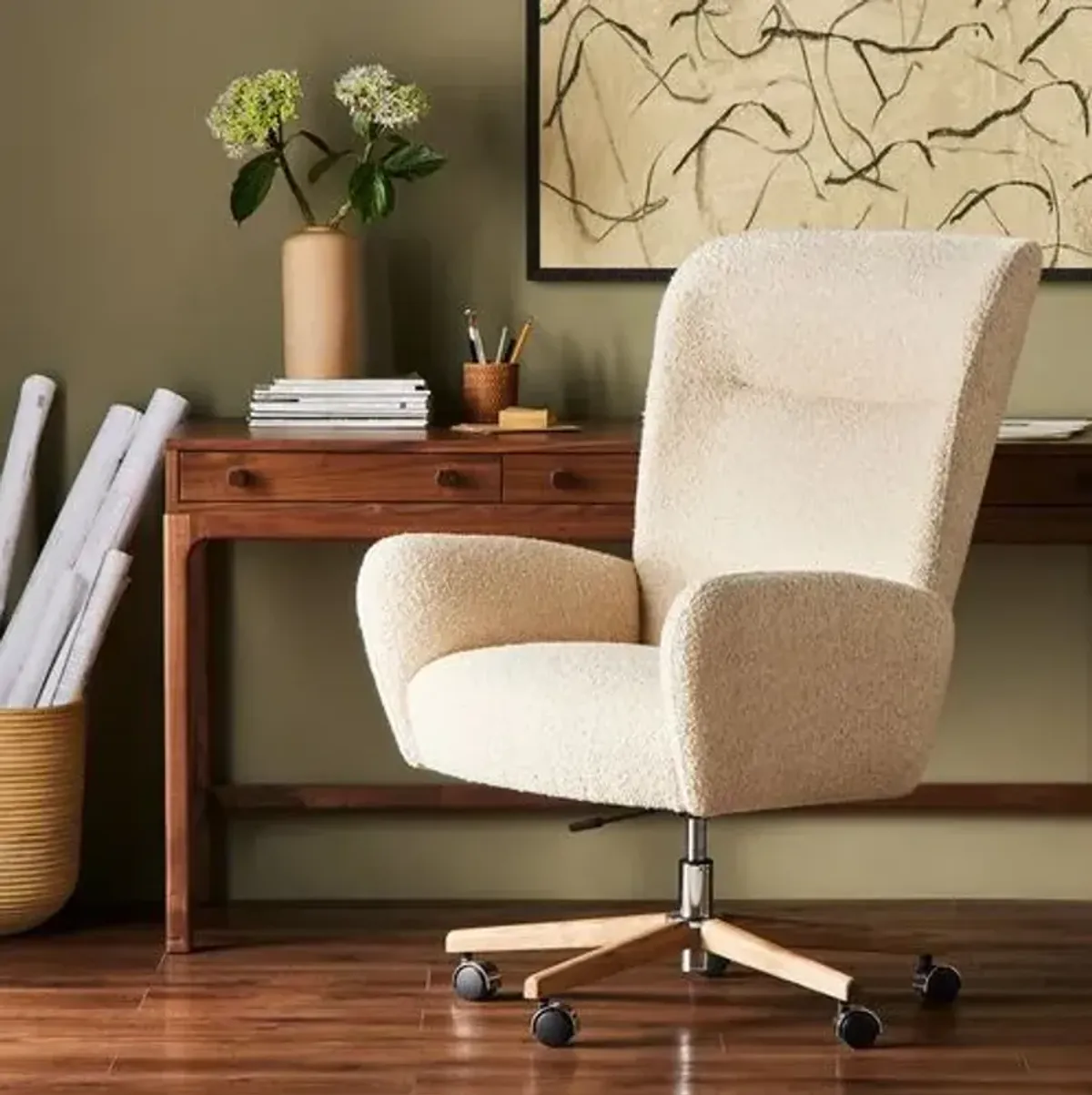 Como Executive Desk Chair - Cream Performance - Ivory