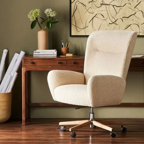 Como Executive Desk Chair - Cream Performance - Ivory