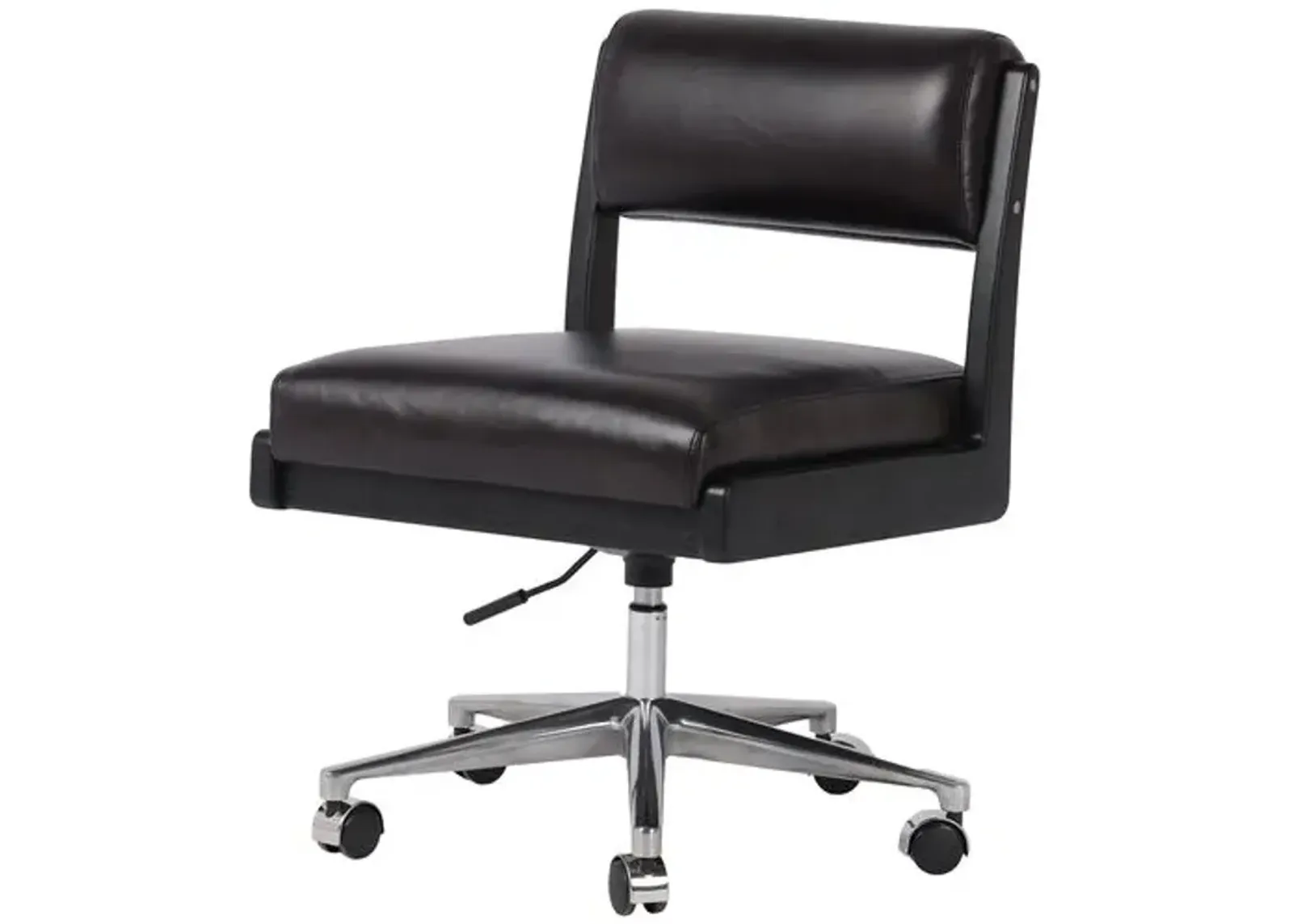 Lottie Leather Armless Desk Chair - Black