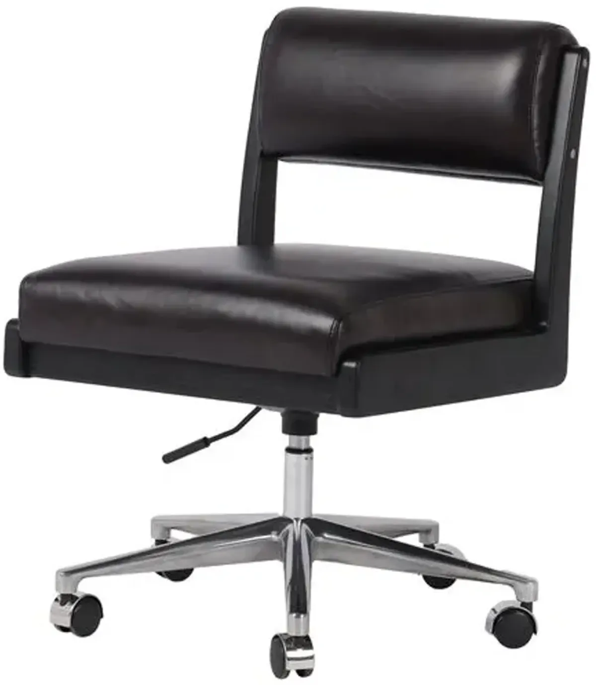 Lottie Leather Armless Desk Chair - Black