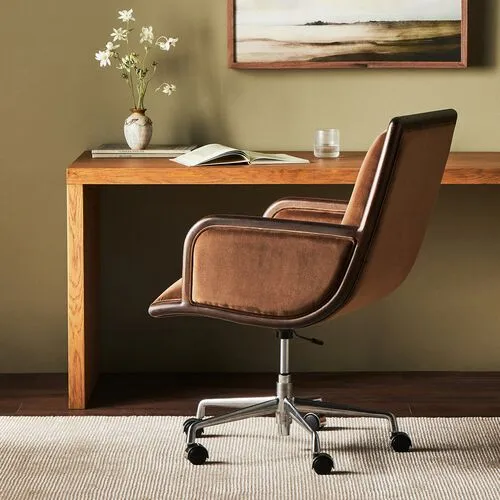 Nora Desk Chair - Coco Velvet - Brown