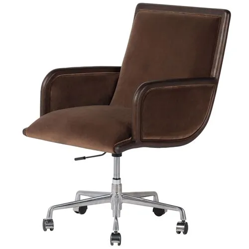 Nora Desk Chair - Coco Velvet - Brown