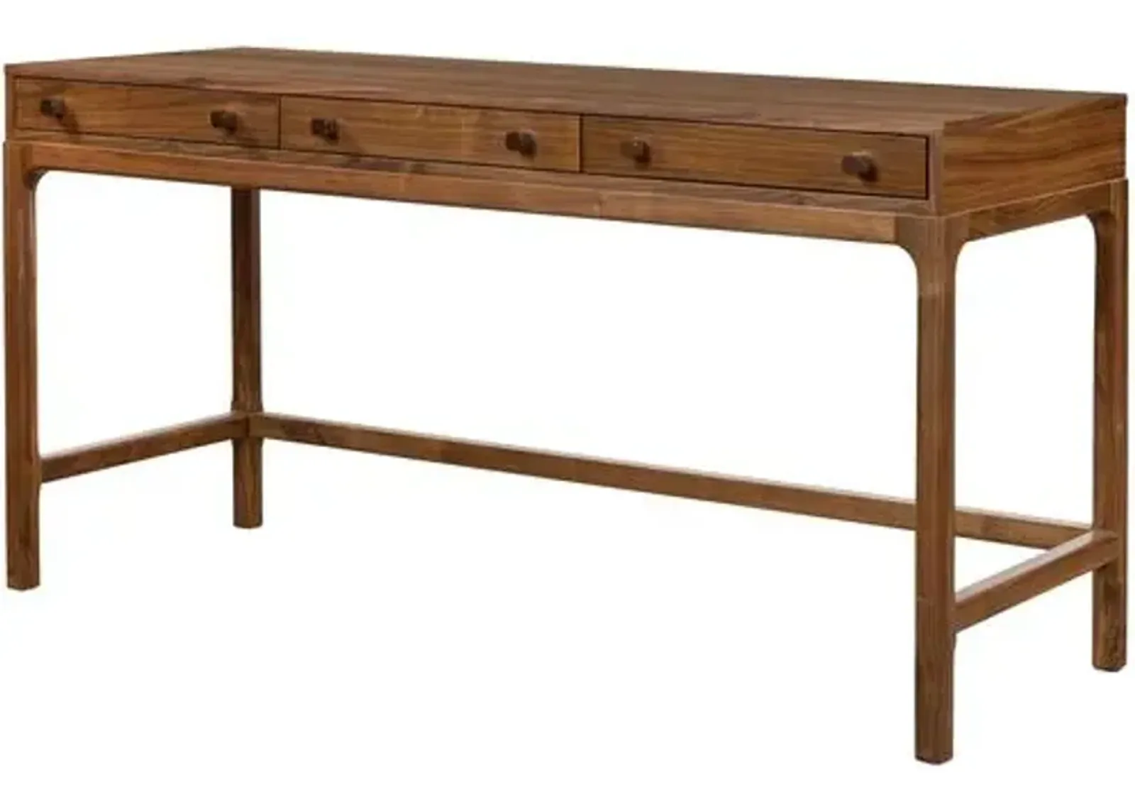 Davidson 3-Drawer Desk - Walnut - Brown