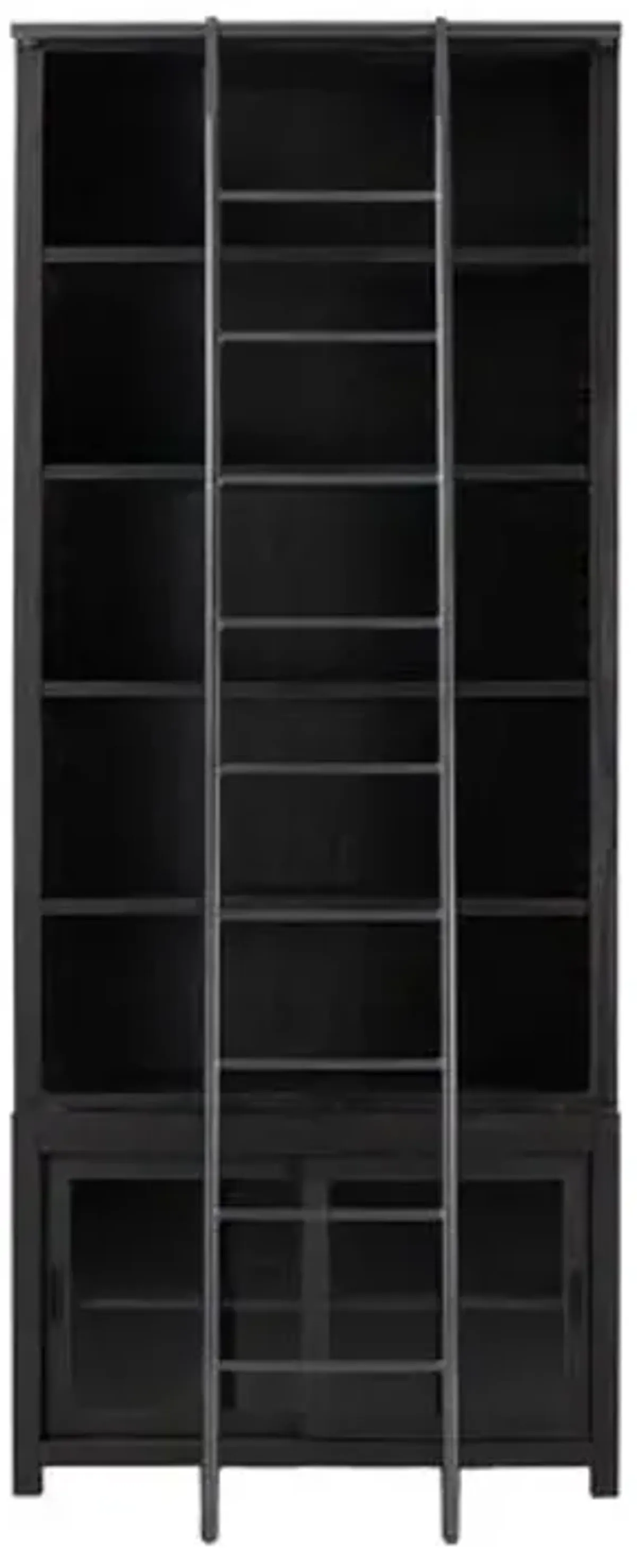 Harriett Bookcase & Ladder - Worn Black