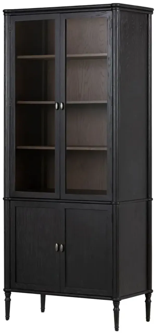 Tonia Tall Cabinet, Distressed Black