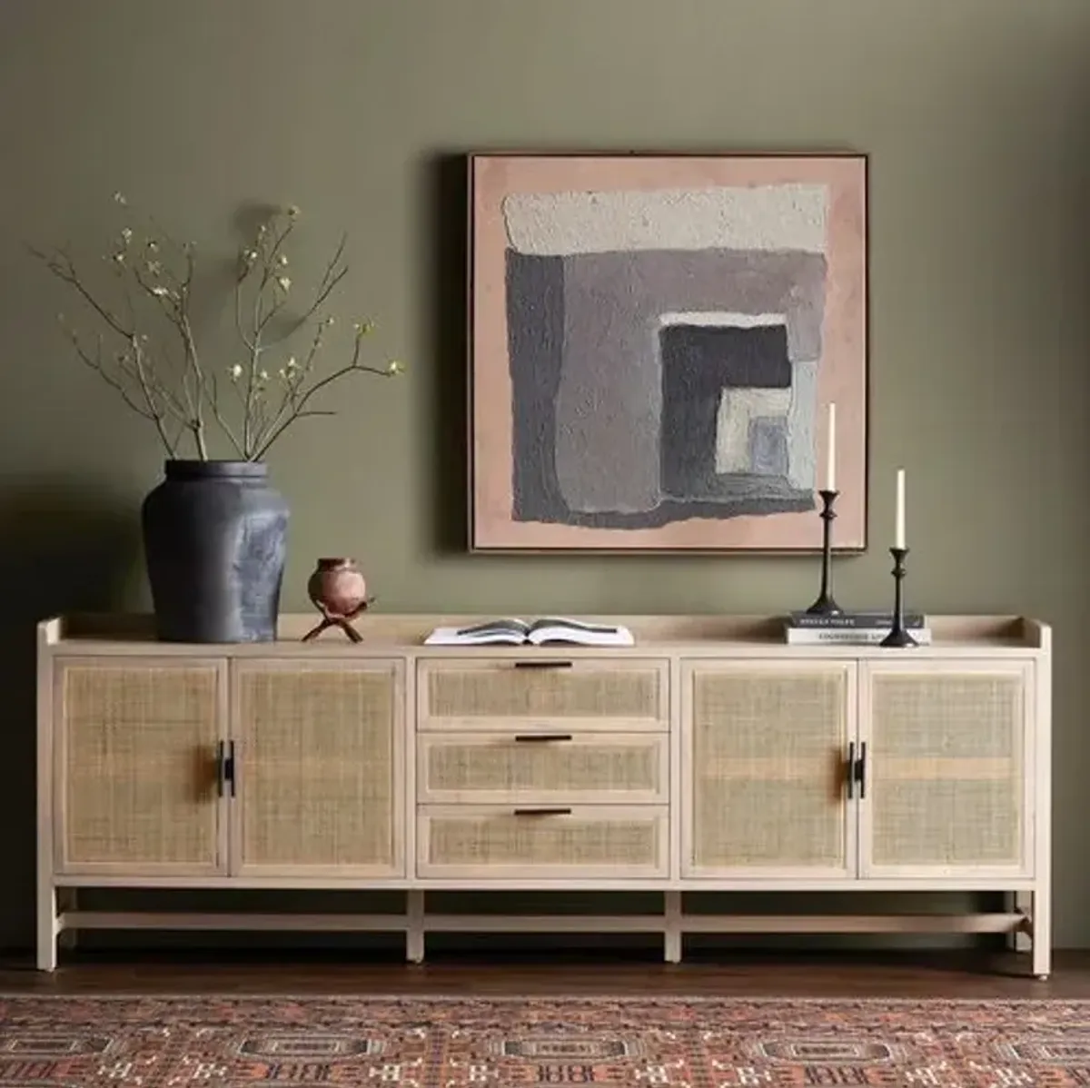 Aimee Cane 96" Sideboard - Natural Mango - Brown