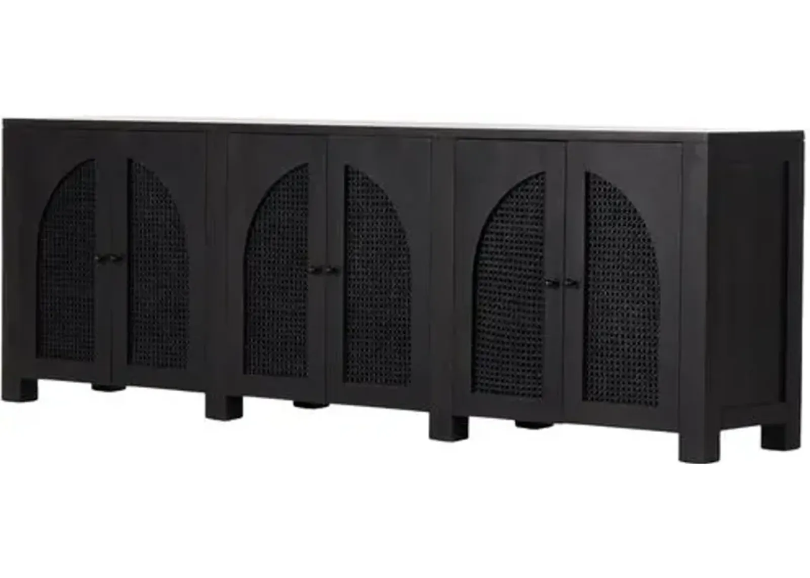 Sabrina Cane 6-Door Sideboard - Black Wash