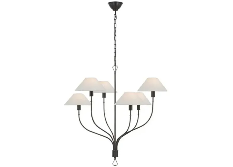 Visual Comfort - Griffin Large Staggered Tail Chandelier - Brown