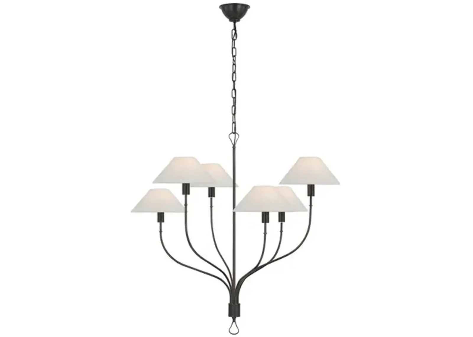 Visual Comfort - Griffin Large Staggered Tail Chandelier - Brown