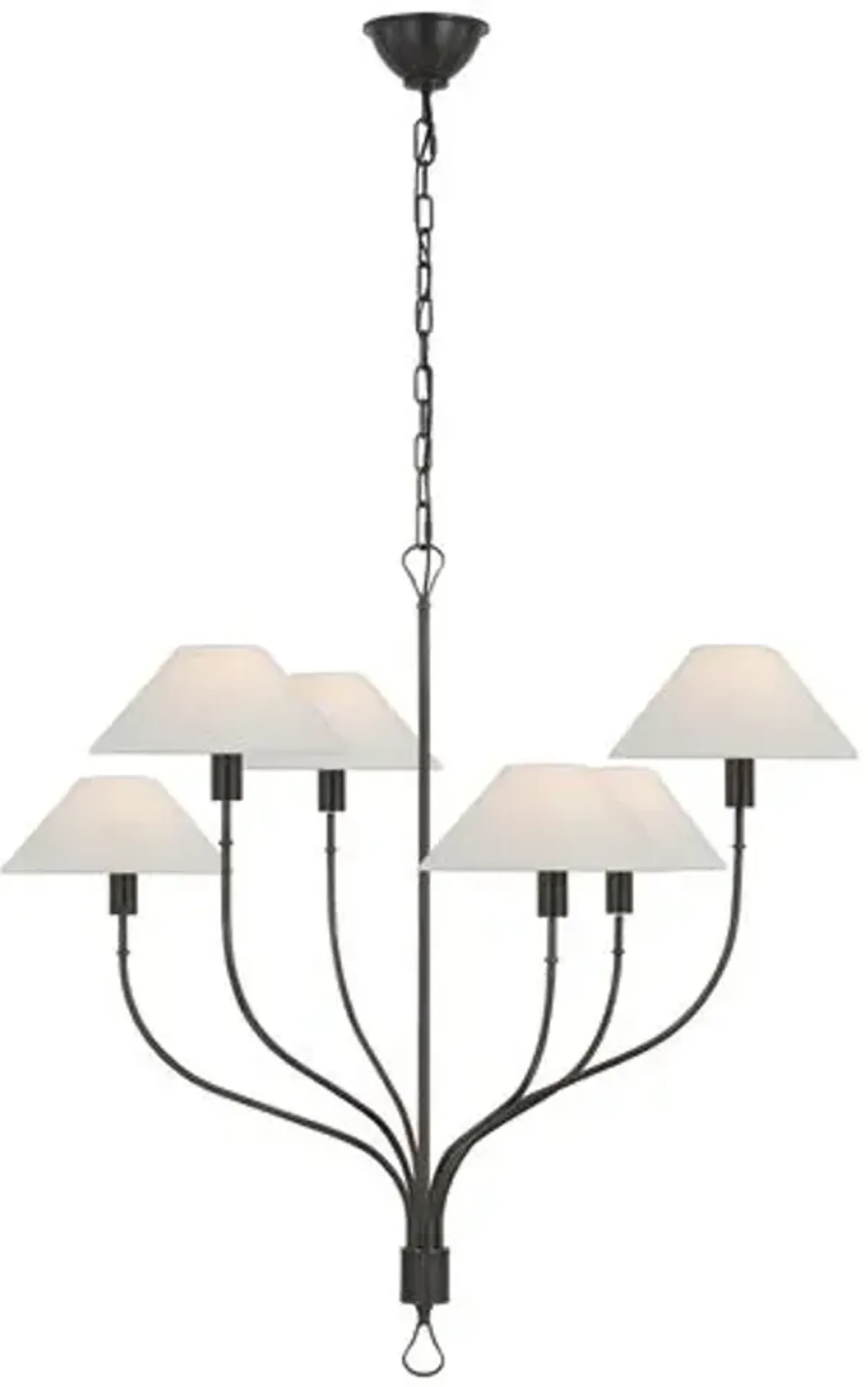 Visual Comfort - Griffin Large Staggered Tail Chandelier - Brown